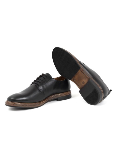 Black leather derby