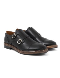 Black leather monkstrap