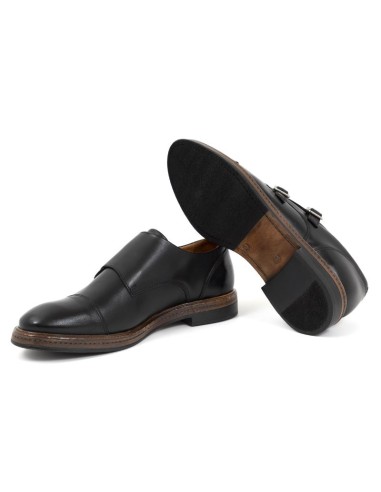 Black leather monkstrap