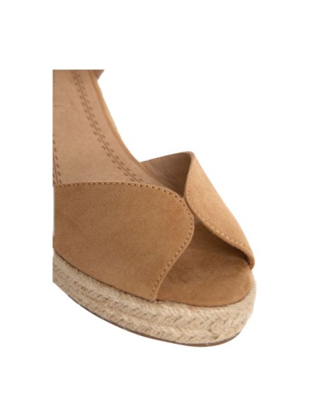 Beige solid color espadrilles for women