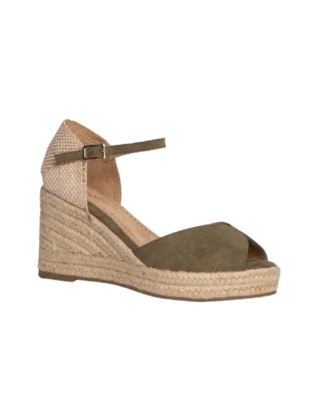 Espadrilles femme lisse vert W-ACRIN-KAKI