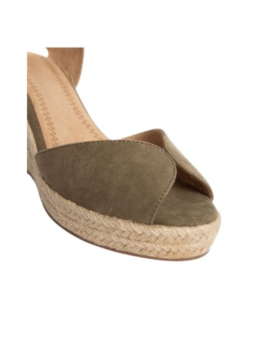Green solid color espadrilles for women