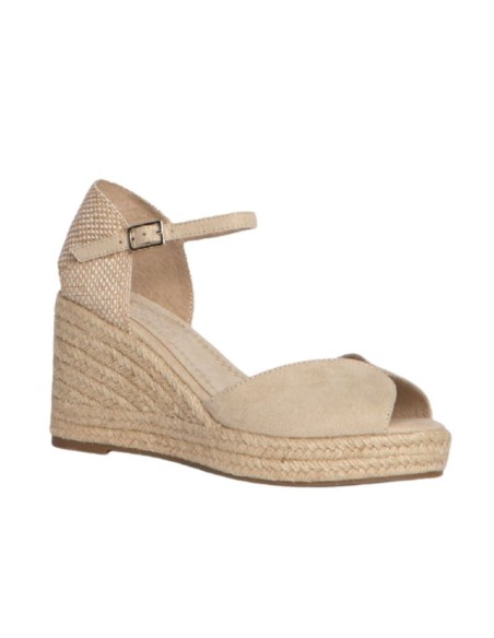 Beige solid color espadrilles for women