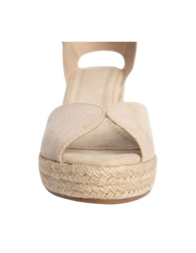 Beige solid color espadrilles for women