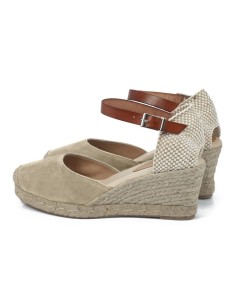 Alpargatas de mujer de piel afelpado color beige 2