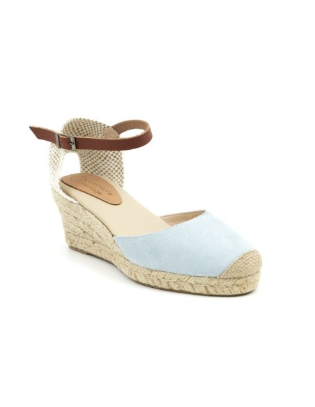 Blue suede espadrilles for women