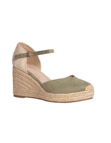 Green solid color espadrilles for women