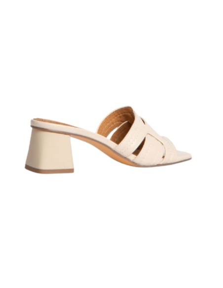 Beige solid color women's sandals