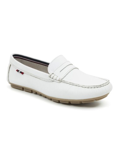 femmes mocassins de peau blanc W-CELIMAN-WHITE