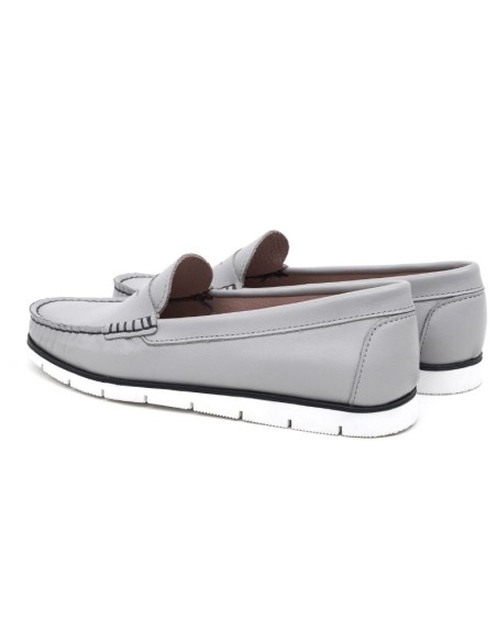 femmes mocassins de peau gris W-CERMAN-PERLA