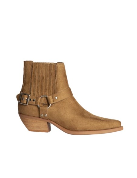 bottines femme suède beige W-CHAT-BEIGE