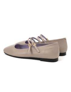 Bailarina de piel liso color gris 2