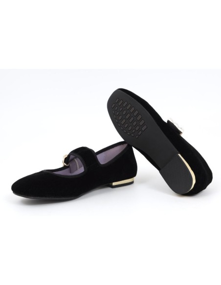 Ballerine velours le noir W-DEVUR-BLACK