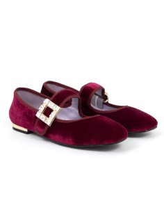 Ballerine velours Bordeaux W-DEVUR-BURGUNDY