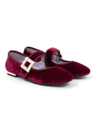 Burgundy velvet Ballet Flat