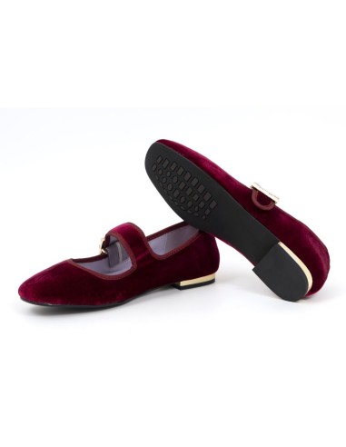 Ballerine velours Bordeaux W-DEVUR-BURGUNDY