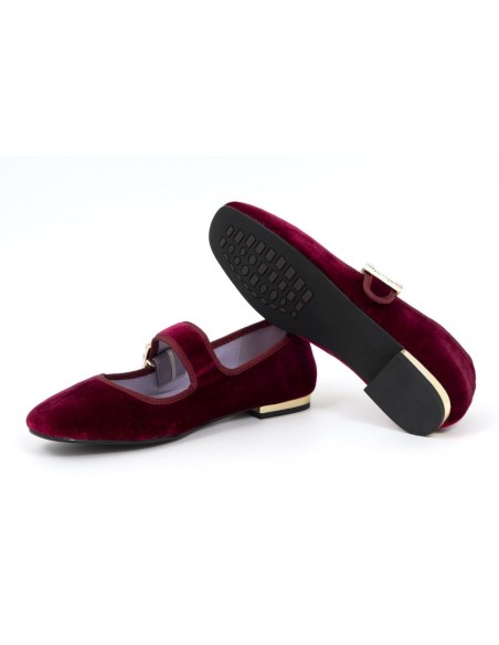 Ballerine velours Bordeaux W-DEVUR-BURGUNDY