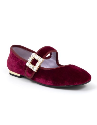 Ballerine velours Bordeaux W-DEVUR-BURGUNDY