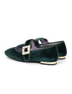 Ballerine velours vert W-DEVUR-GREEN 2