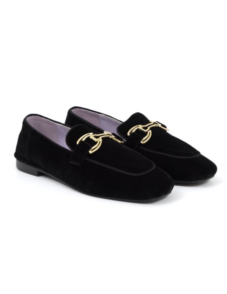 femmes mocassins velours le noir W-DILAR-NEGRO