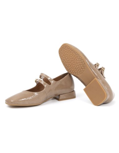 chaussures habillées femme cuir verni beige W-DUNE-CAMEL