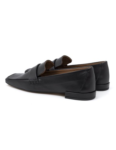 Black leather women's moccasins