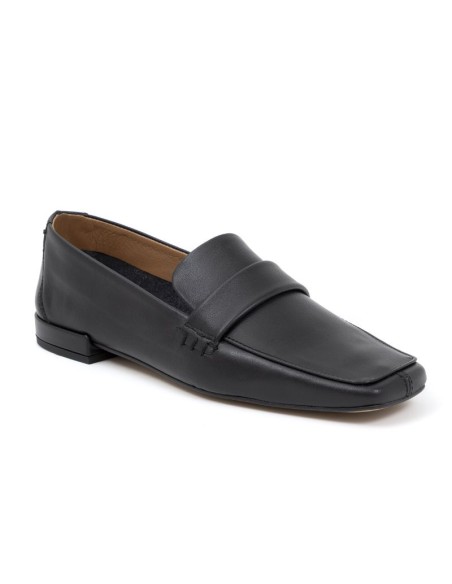 femmes mocassins de peau le noir W-GALAMEN-BLACK