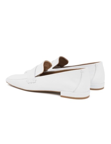 femmes mocassins de peau blanc W-GALAMEN-WHITE