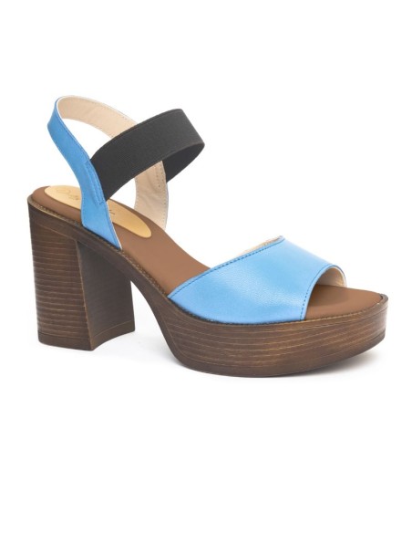 chaussures habillées femme de peau bleu W-LIZY-BLUE