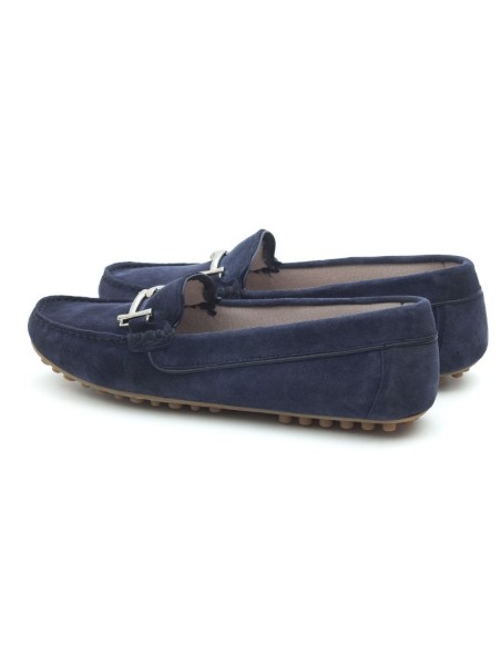 femmes mocassins suède bleu W-SERIMEN-AZUL