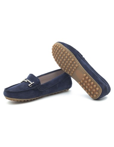 femmes mocassins suède bleu W-SERIMEN-AZUL