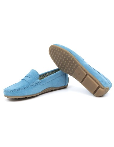 femmes mocassins suède bleu W-SETAT-TURQUESA