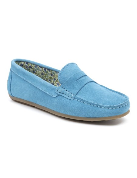 femmes mocassins suède bleu W-SETAT-TURQUESA