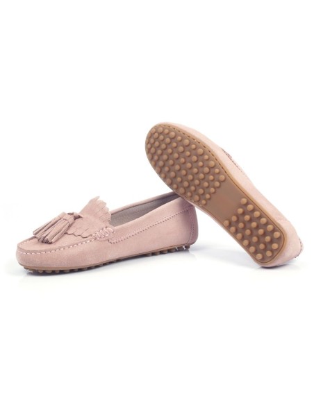 femmes mocassins suède rose W-SICASOR-ROSA