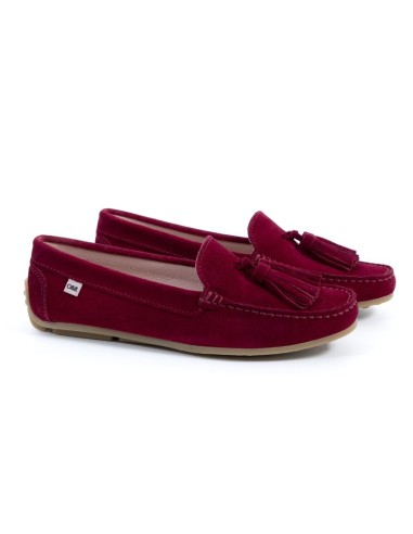 femmes mocassins suède rouge W-SIDELA-CEREZA