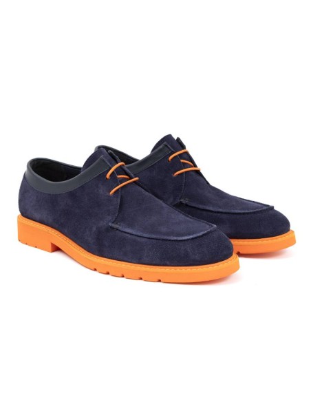 Blue suede derby