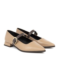 chaussures habillées femme de peau beige W-DORY-ARENA