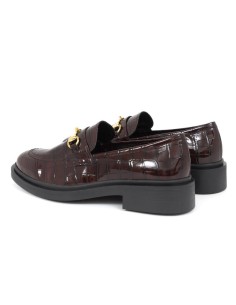 Burgundy leather women's moccasins 2