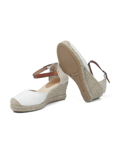 Espadrilles femme de peau blanc W-MITANA-WHITE