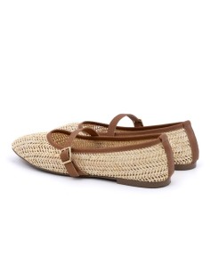 Beige natural raffia Ballet Flat 2
