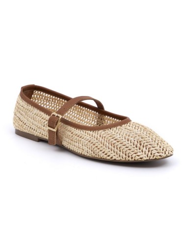 Beige natural raffia Ballet Flat
