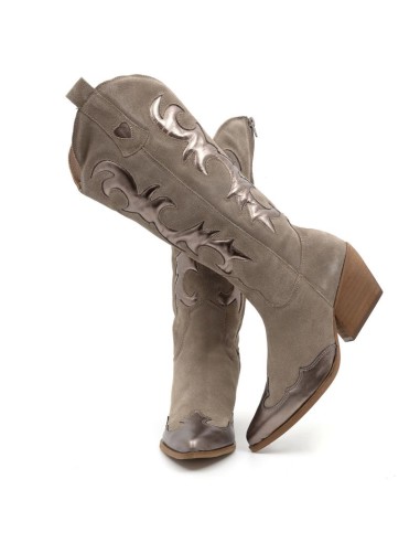 Grey solid color Women's high boots