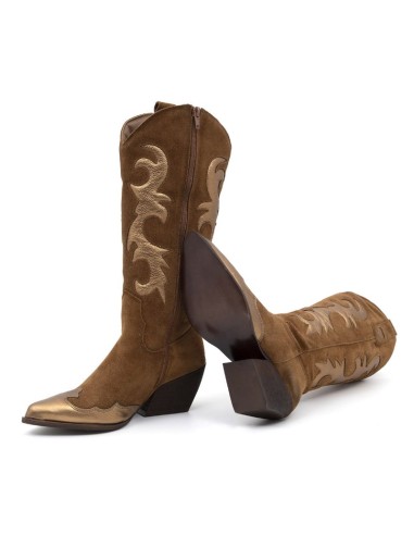 Brown solid color Women's high boots