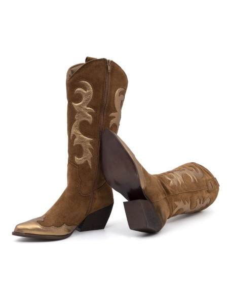 bottes femme lisse marron W-GALIA-MARRON