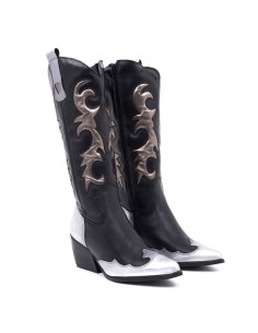 Black solid color Women's high boots