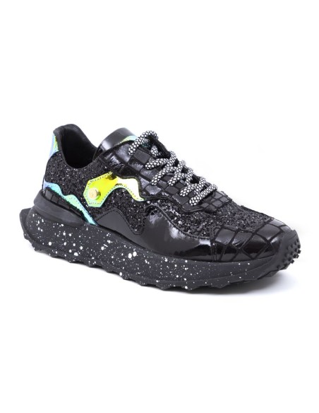 Black leather Women's sneakers