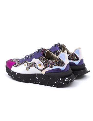 baskets femme de peau rose W-GLITZ-FUCSIA