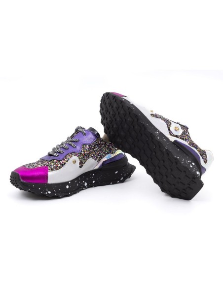 Pink leather Women's sneakers