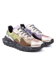 gold leather Women's sneakers