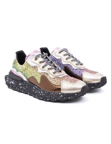 gold leather Women's sneakers